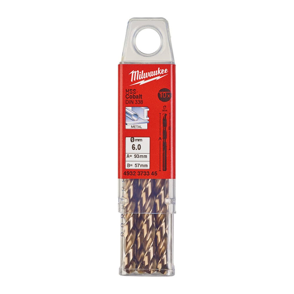Milwaukee 6.0x93 mm Altın Serisi HSS-G Co Metal Matkap Ucu - 10'lu