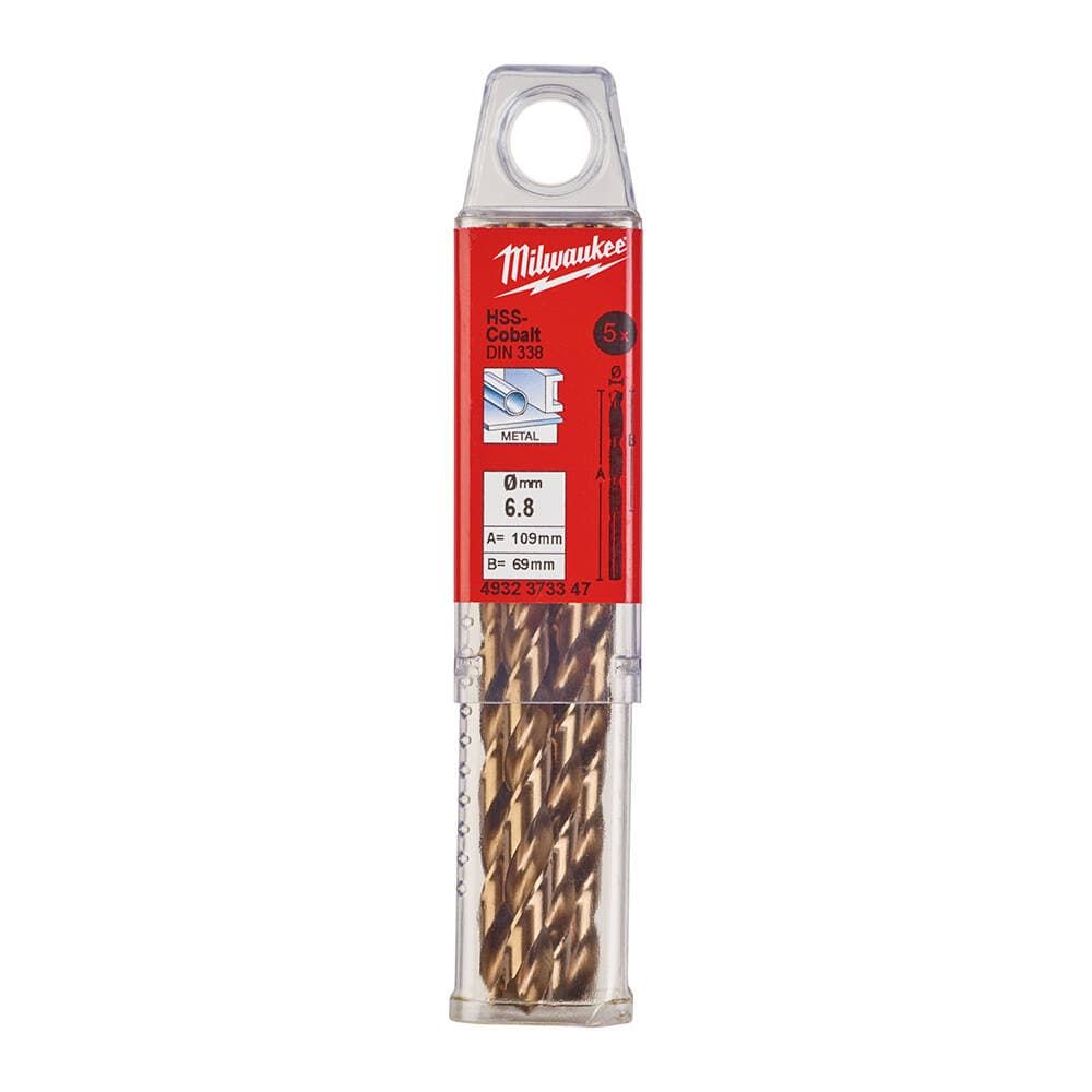 Milwaukee 6.8x109 mm Altın Serisi HSS-G Co Metal Matkap Ucu - 5'li