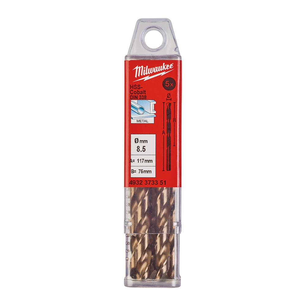 Milwaukee 8.5x117 mm Altın Serisi HSS-G Co Metal Matkap Ucu - 5'li