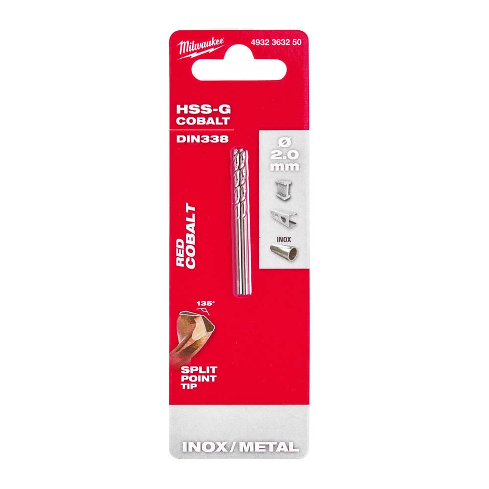 Milwaukee 2.0x49 mm Altın Serisi HSS-G Co Metal Matkap Ucu - 2'li