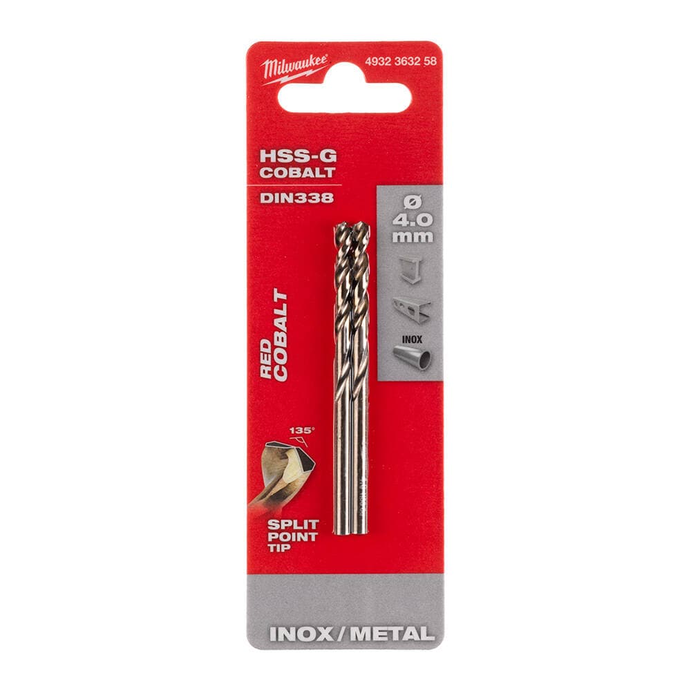 Milwaukee 4.0x75 mm Altın Serisi HSS-G Co Metal Matkap Ucu - 2'li