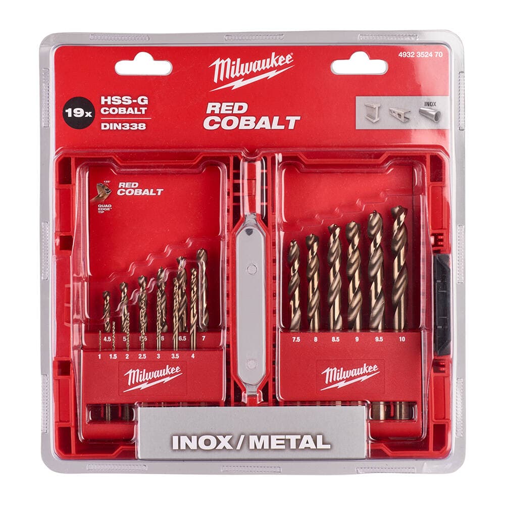 Milwaukee 19 Parça Altın Serisi HSS-G Co Metal Matkap Ucu Seti