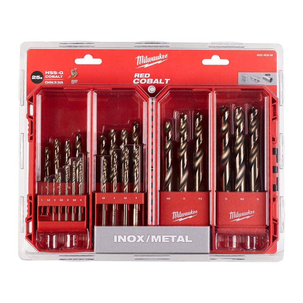 Milwaukee 25 Parça HSS-G Co Metal Matkap Ucu Altın Seri Uç Seti