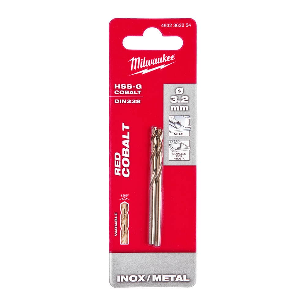 Milwaukee 3.2x65 mm Altın Serisi HSS-G Co Metal Matkap Ucu - 2'li