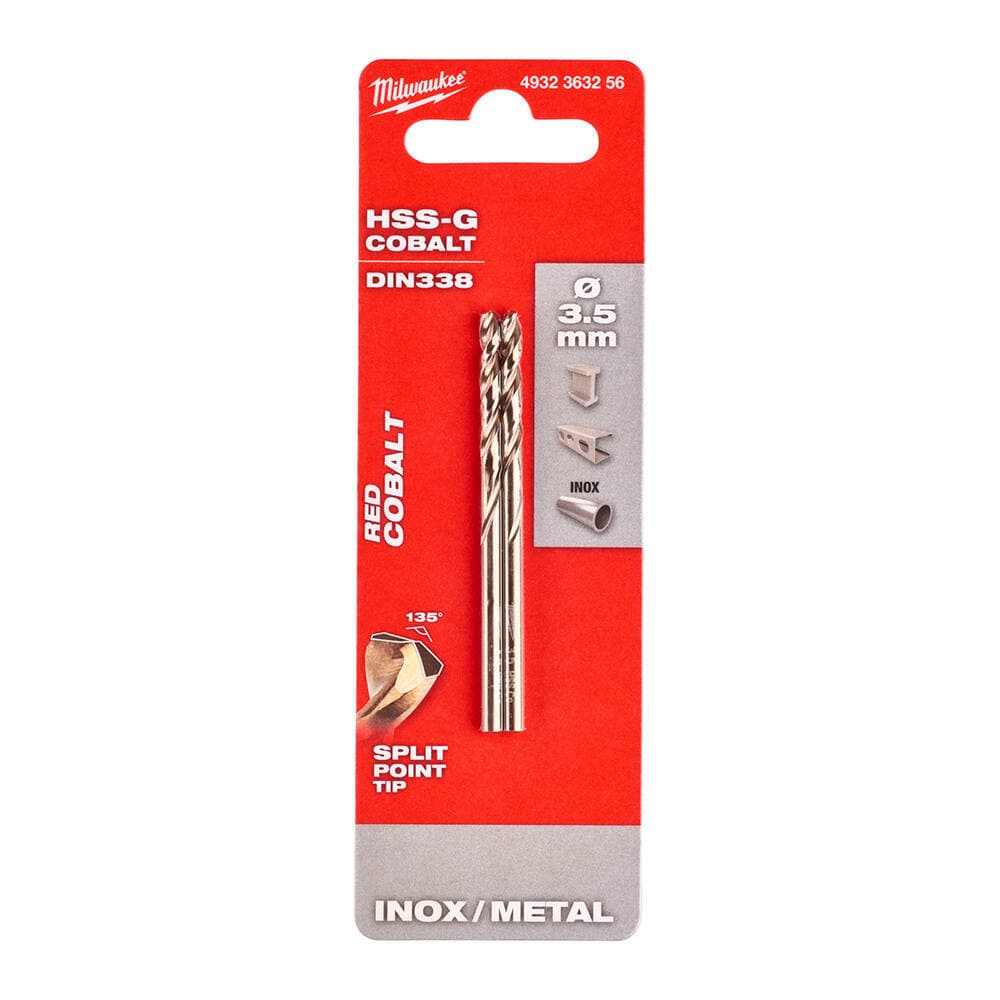 Milwaukee 3.5x70 mm Altın Serisi HSS-G Co Metal Matkap Ucu - 2'li