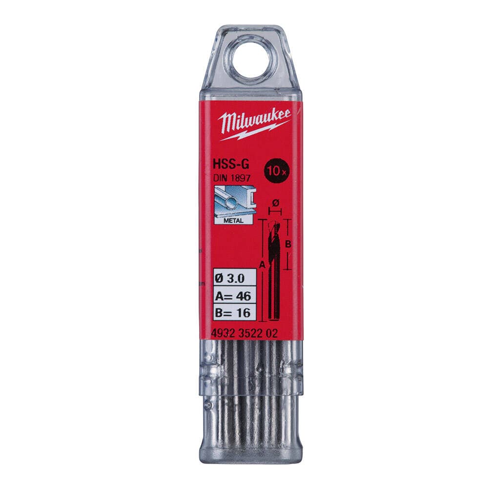 Milwaukee 10'lu 3x46 mm HSS Kısa Seri Metal Matkap Ucu