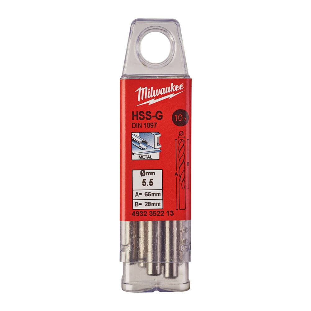 Milwaukee 5.5x66 mm HSS-G Kısa Seri Metal Matkap Ucu 10'lu