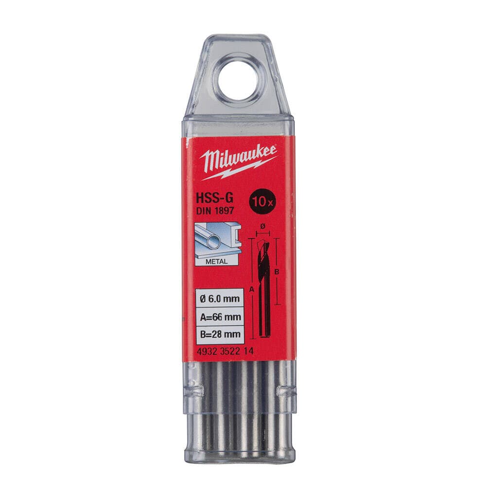 Milwaukee 10'lu 6x66 mm HSS Kısa Seri Metal Matkap Ucu