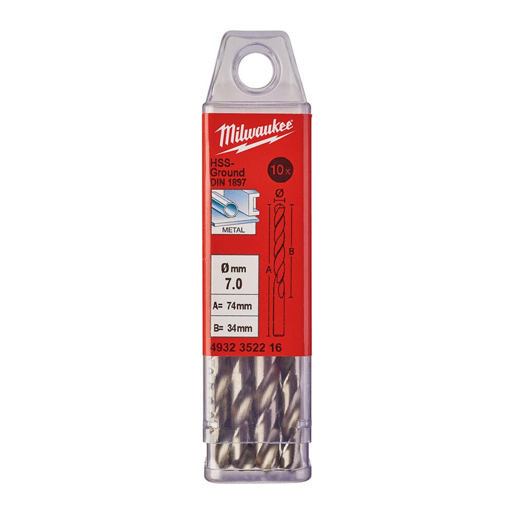 Milwaukee 7.0x74 mm HSS-G Kısa Seri Metal Matkap Ucu 10'lu