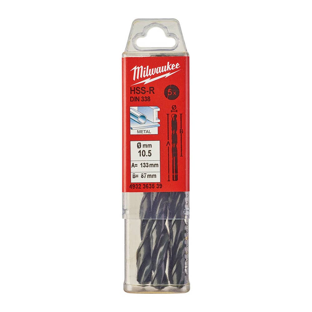 Milwaukee 10.5x133 mm HSS-R Metal Matkap Ucu - 5'li