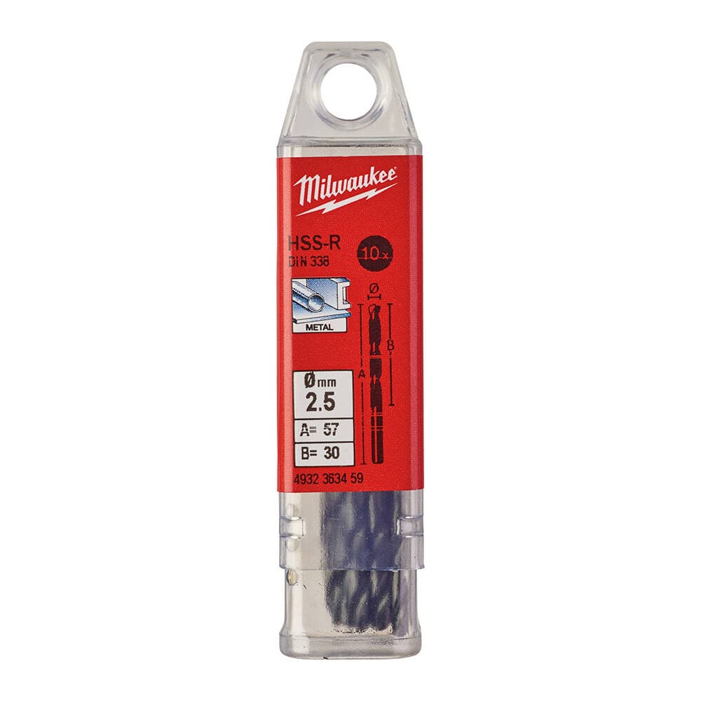 Milwaukee 2.5x57 mm HSS-R Metal Matkap Ucu - 10'lu