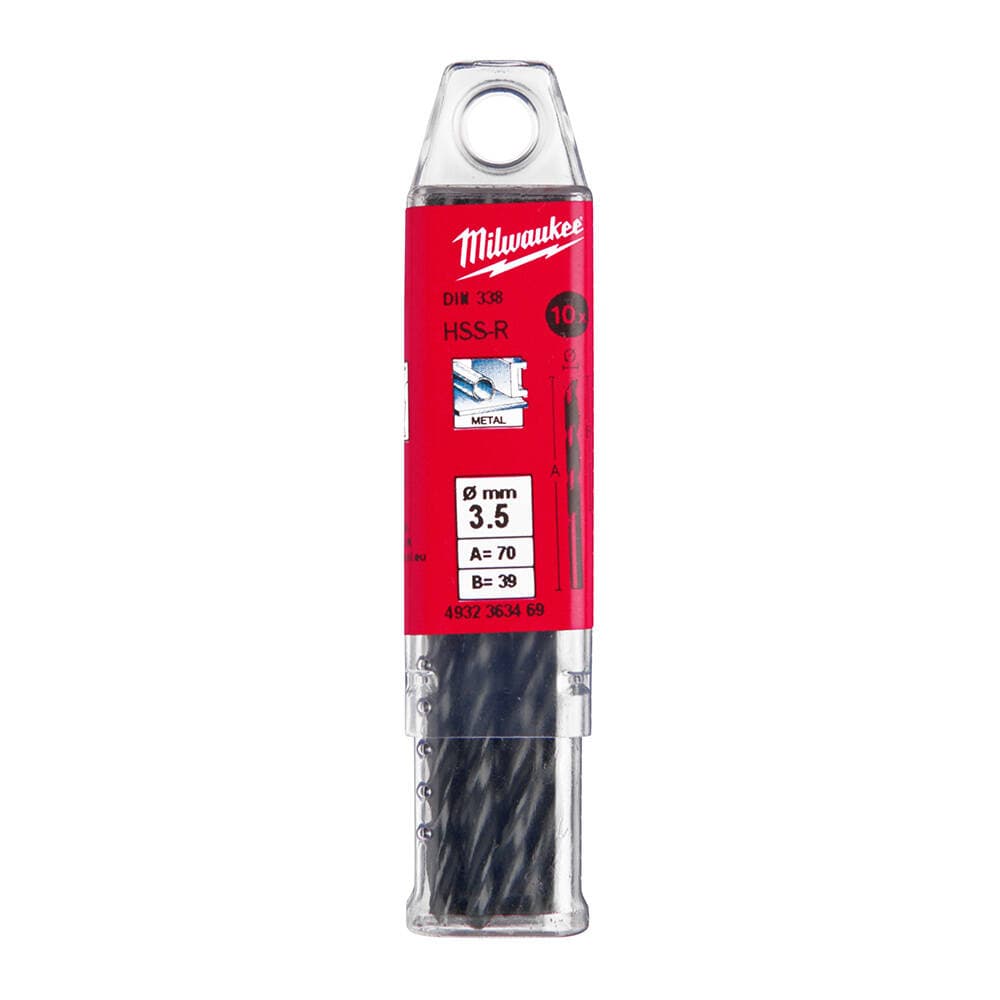 Milwaukee 3.5x70 mm HSS-R Metal Matkap Ucu - 10'lu