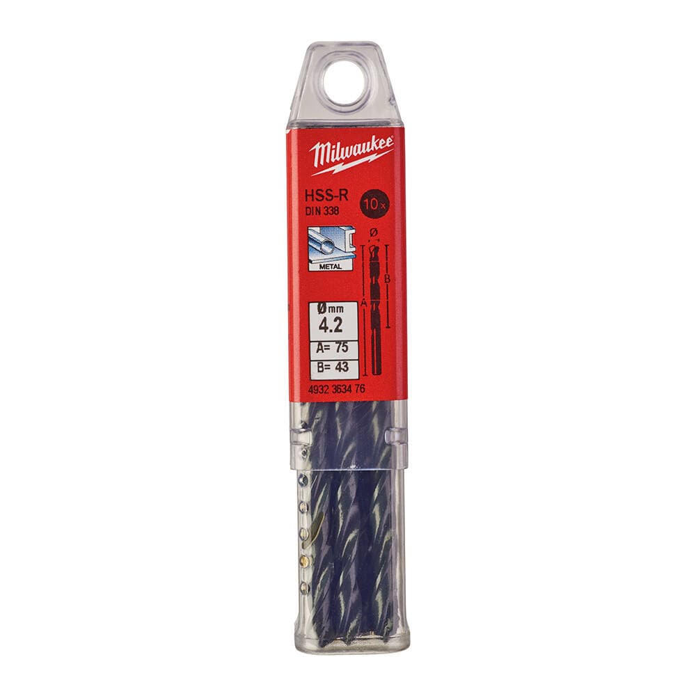 Milwaukee 4.2x75 mm HSS-R Metal Matkap Ucu - 10'lu