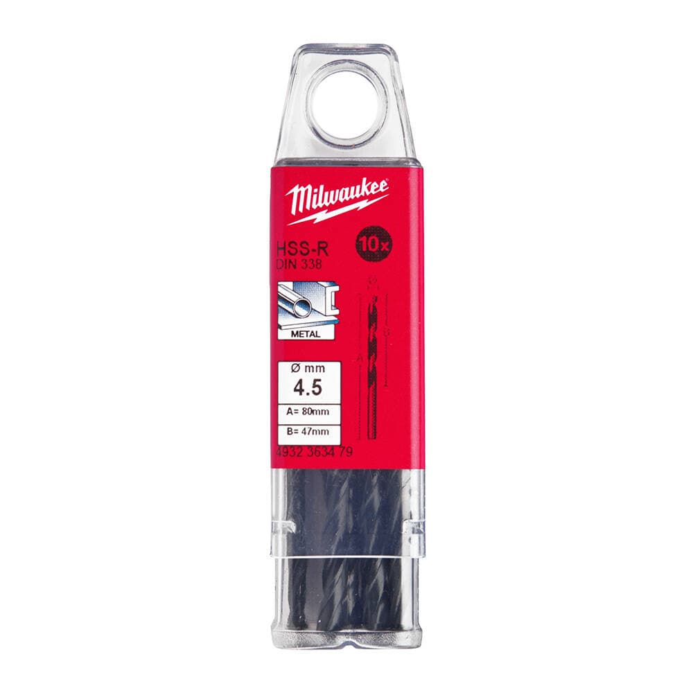 Milwaukee 4.5x80 mm HSS-R Metal Matkap Ucu - 10'lu