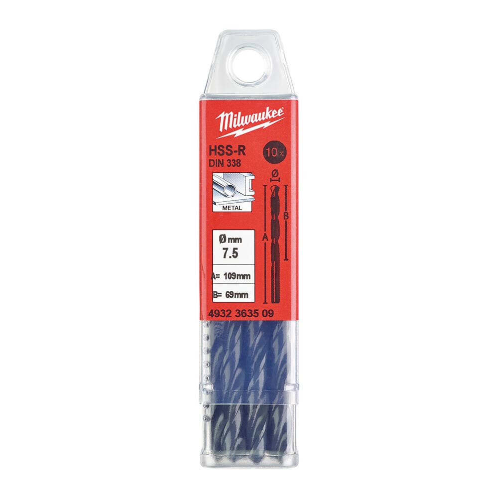 Milwaukee 7.5x109 mm HSS-R Metal Matkap Ucu - 10'lu