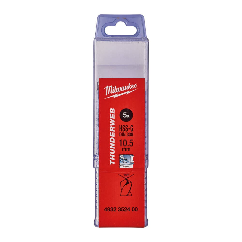 Milwaukee 10.5x133 mm Thunderweb Serisi Metal Matkap Ucu - 5'li