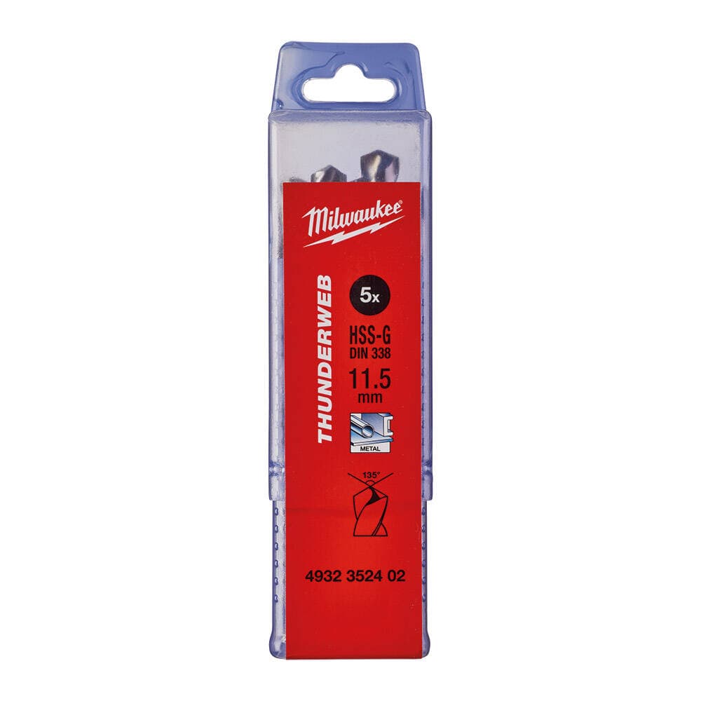 Milwaukee 11.5x142 mm Thunderweb Serisi Metal Matkap Ucu - 5'li