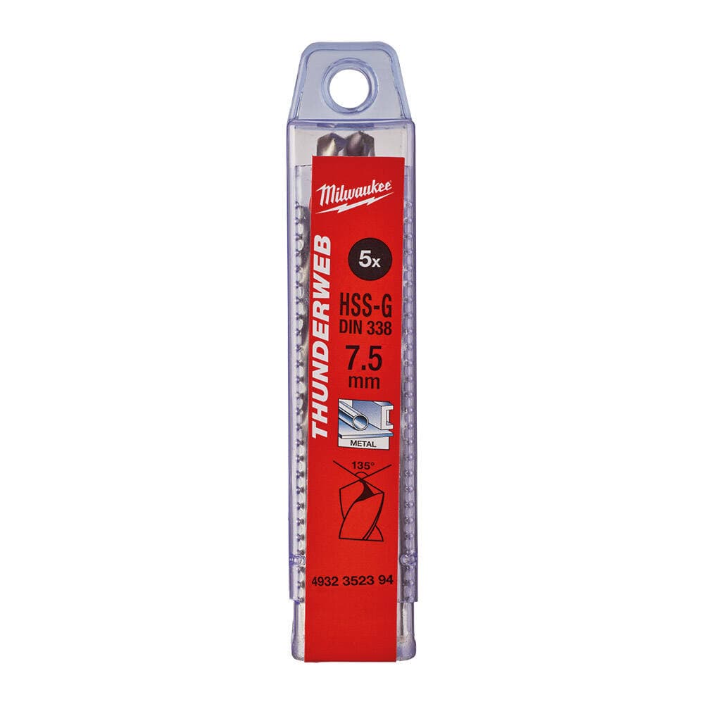 Milwaukee 7.5x109 mm Thunderweb Serisi Metal Matkap Ucu - 5'li