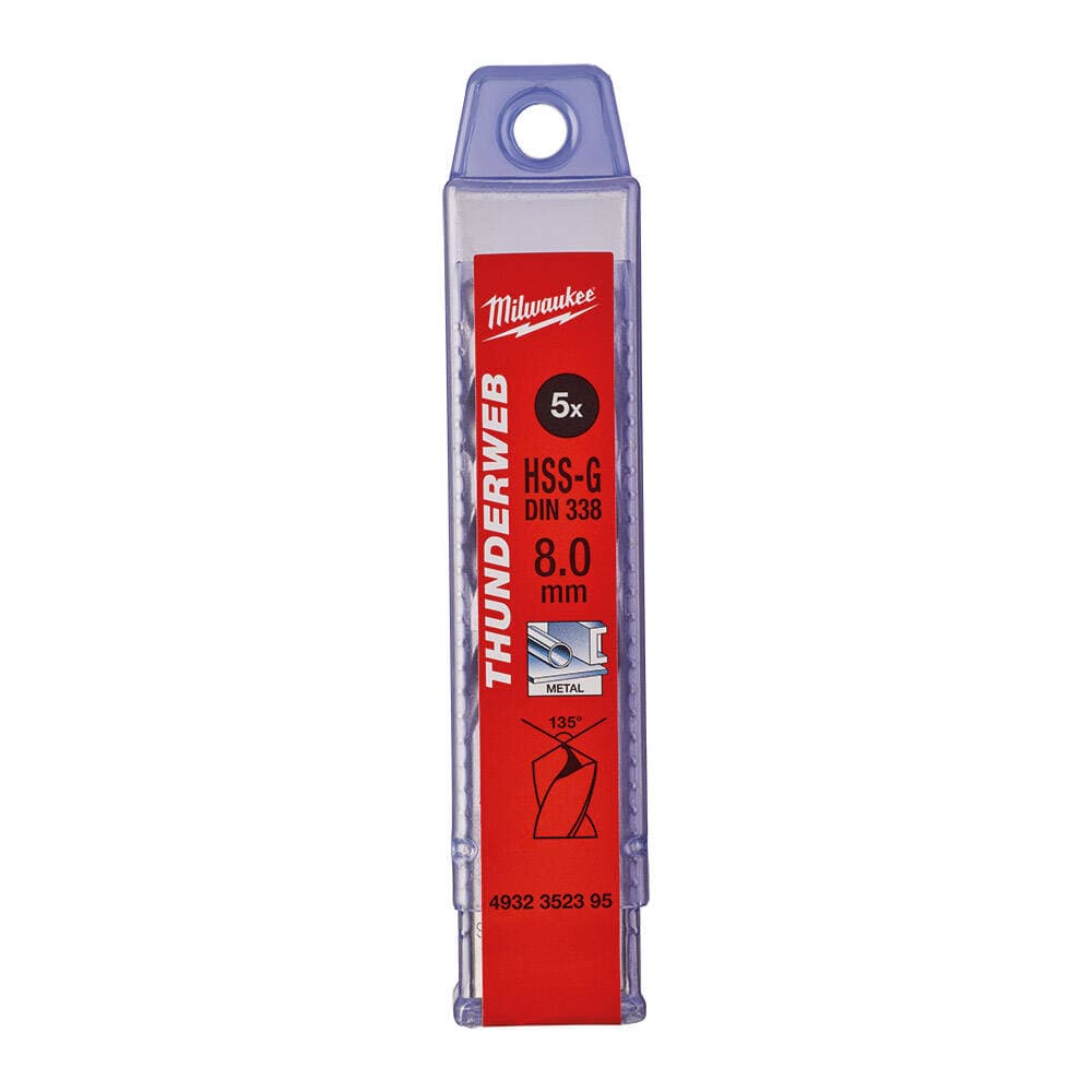 Milwaukee 8.0x117 mm Thunderweb Serisi Metal Matkap Ucu - 5'li