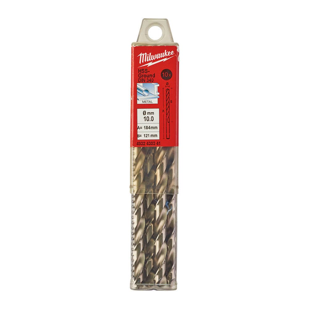 Milwaukee 10.0x184 mm HSS Uzun Seri Metal Matkap Ucu 10'lu
