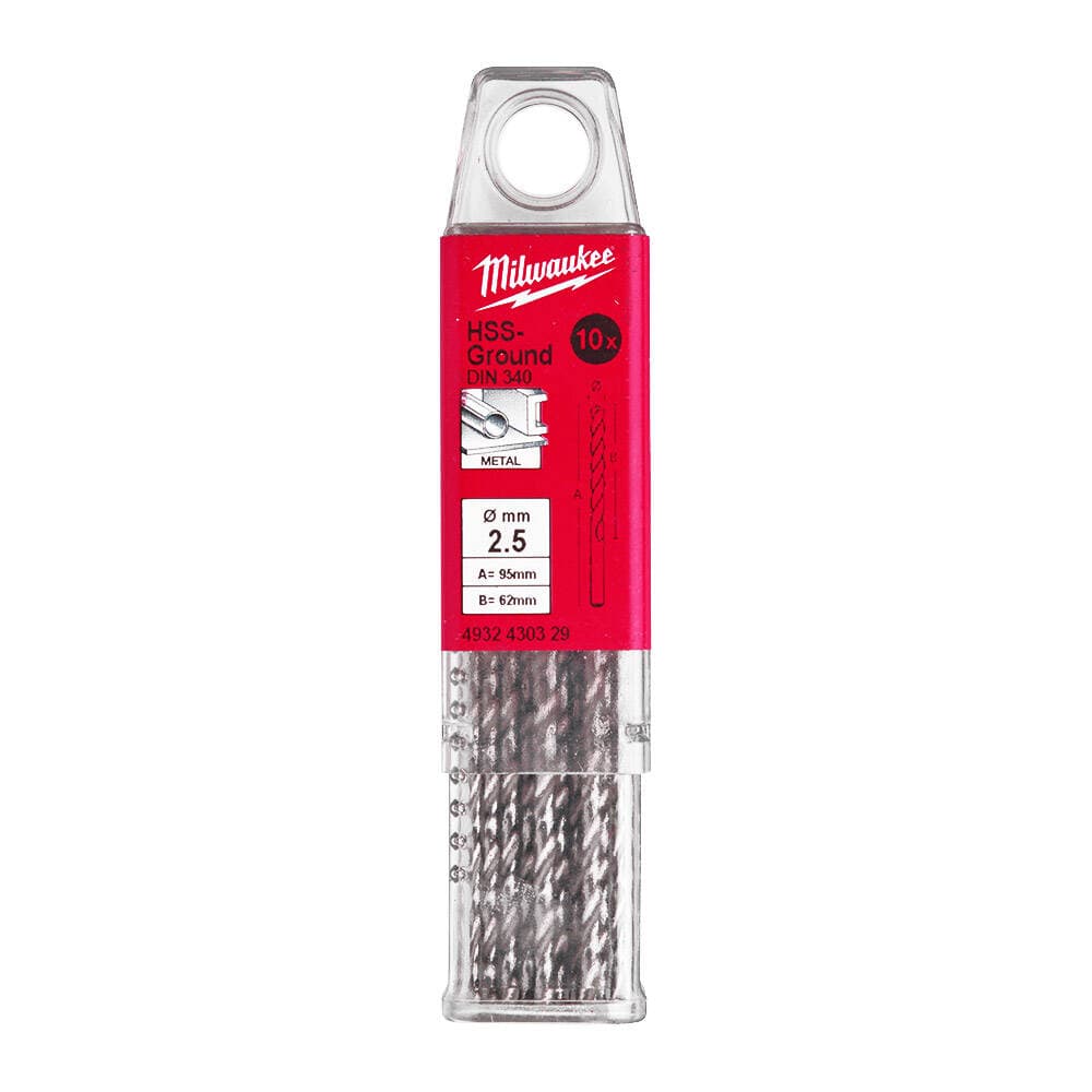 Milwaukee 2.5x95 mm HSS Uzun Seri Metal Matkap Ucu 10'lu