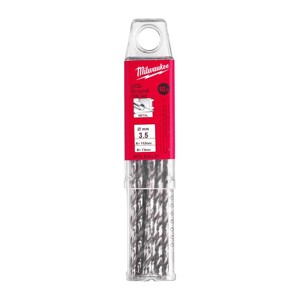 Milwaukee 3.5x112 mm HSS Uzun Seri Metal Matkap Ucu 10'lu