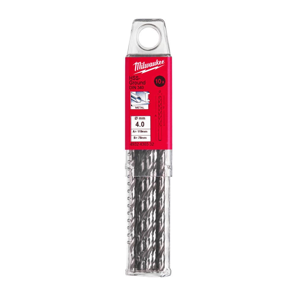 Milwaukee 4.0x119 mm HSS Uzun Seri Metal Matkap Ucu 10'lu