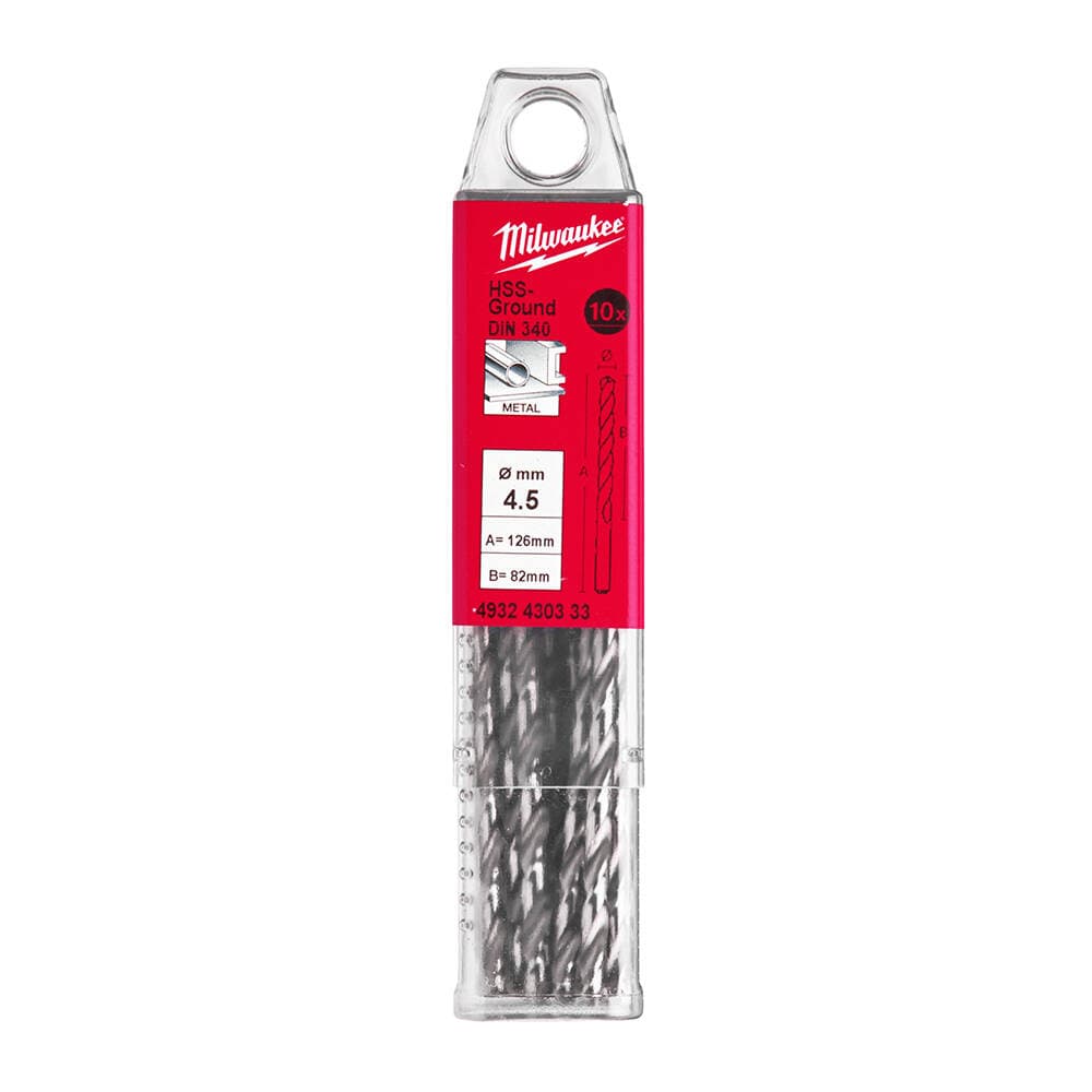 Milwaukee 4.5x126 mm HSS Uzun Seri Metal Matkap Ucu 10'lu