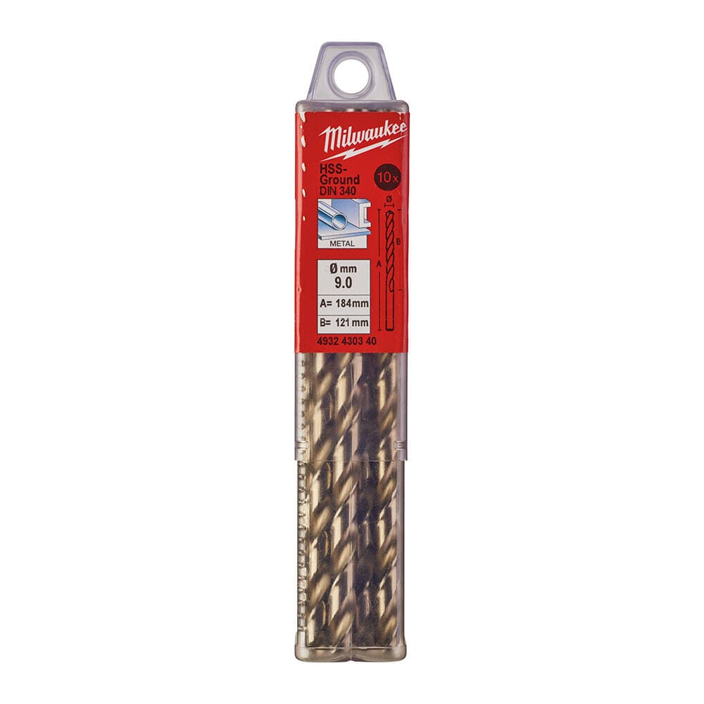 Milwaukee 9.0x175 mm HSS Uzun Seri Metal Matkap Ucu 10'lu