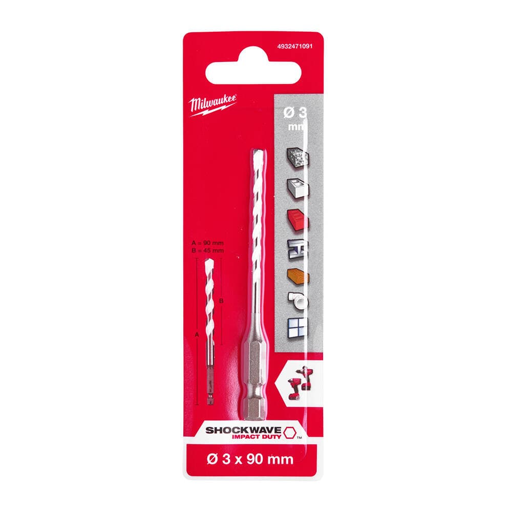 Milwaukee 3.0x45 mm Hex Girişli Multi Beton Matkap Ucu