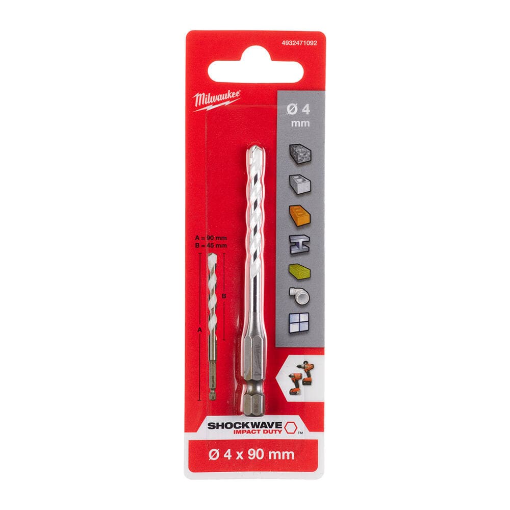Milwaukee 4.0x45 mm Hex Girişli Multi Beton Matkap Ucu