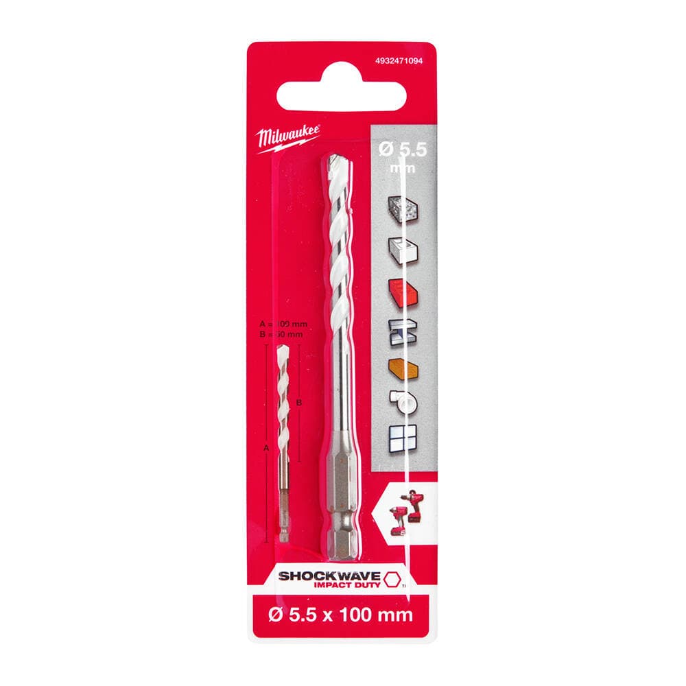 Milwaukee 5.5x50 mm Hex Girişli Multi Beton Matkap Ucu