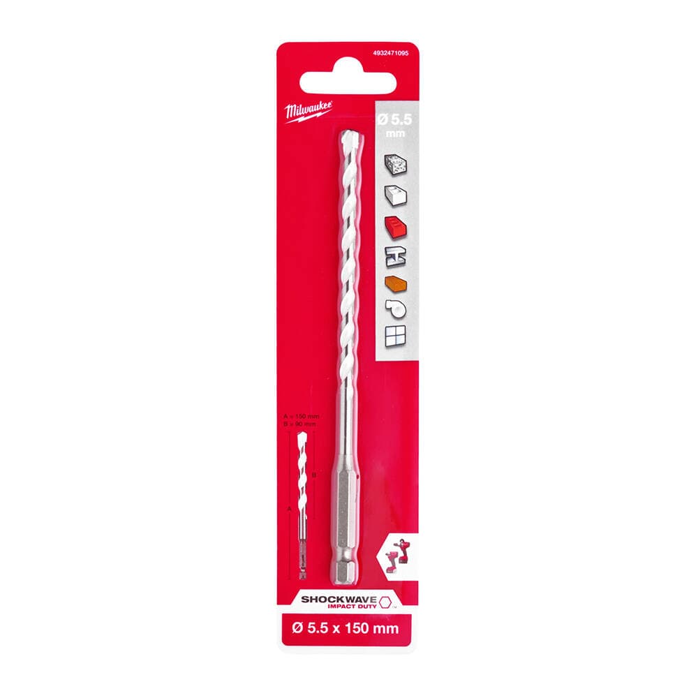 Milwaukee 5.5x90 mm Hex Girişli Multi Beton Matkap Ucu