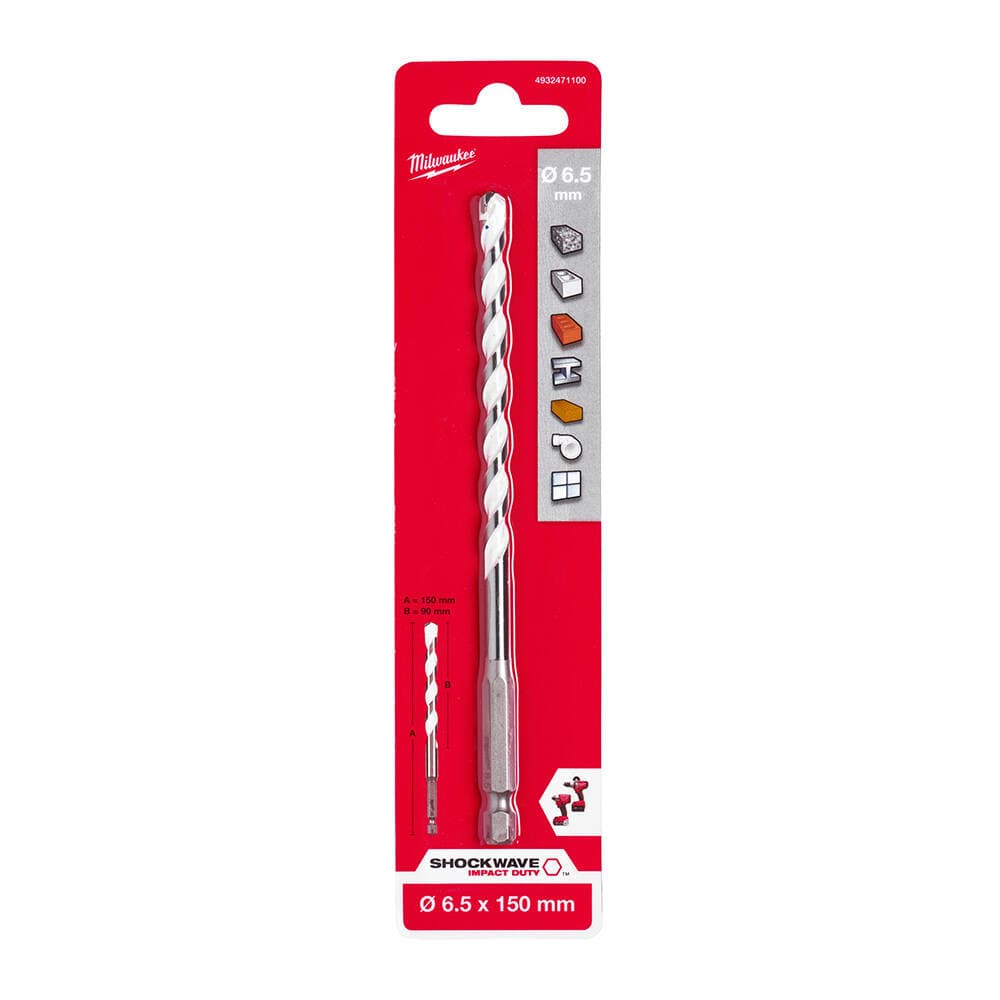 Milwaukee 6.5x100 mm Hex Girişli Multi Beton Matkap Ucu