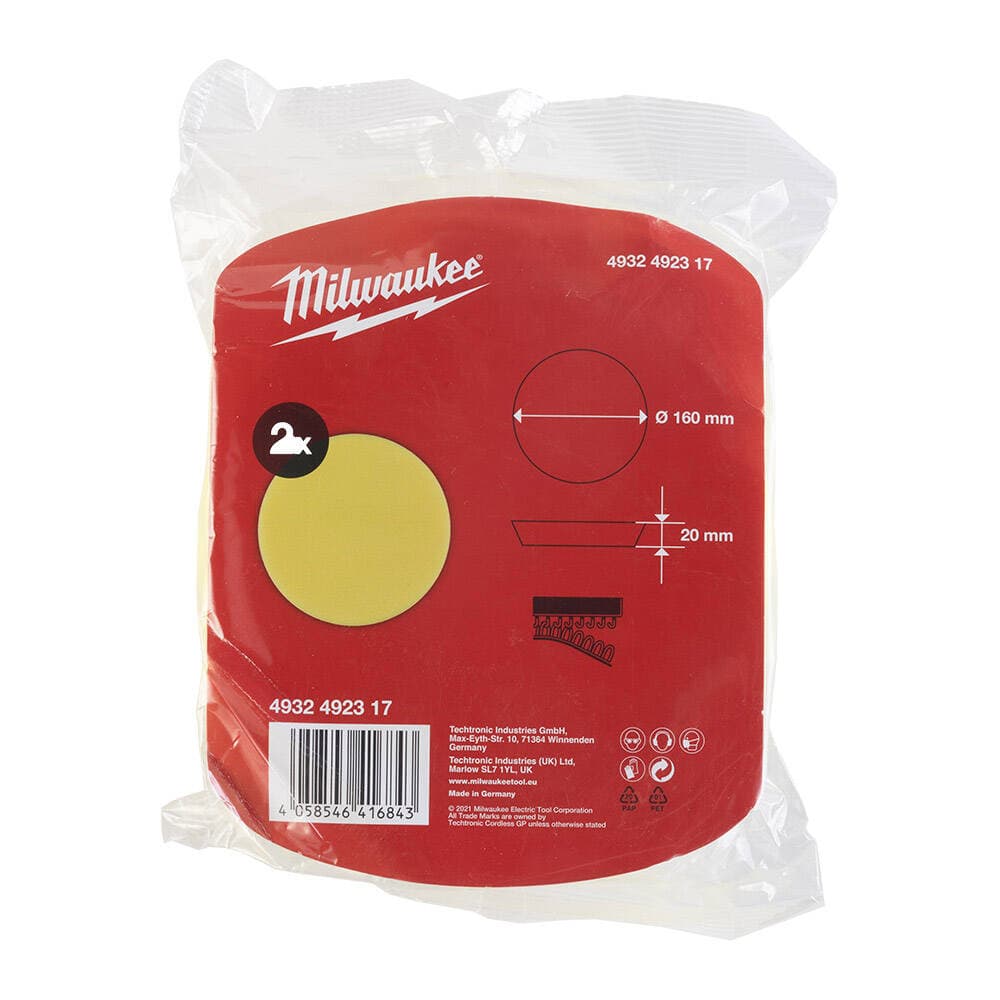 Milwaukee Parlatma Sponge Yellow Fine 160/20 mm