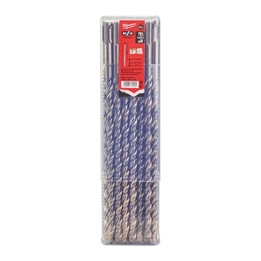 Milwaukee 10x260 mm SDS-Plus MS2 Seri 2 Elmaslı Matkap Ucu - 50'li