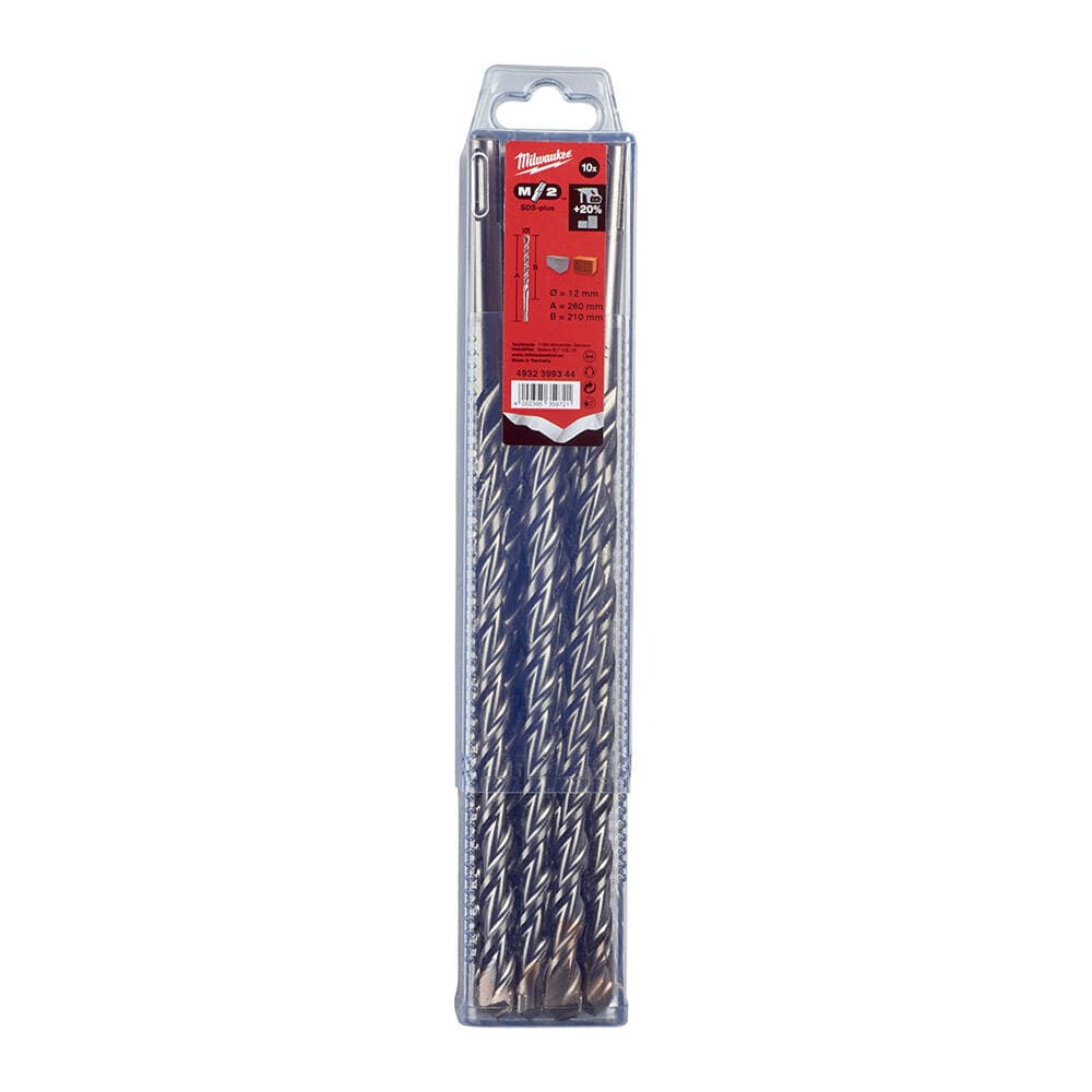 Milwaukee 12x260 mm SDS-Plus MS2 Seri 2 Elmaslı Matkap Ucu - 10'lu