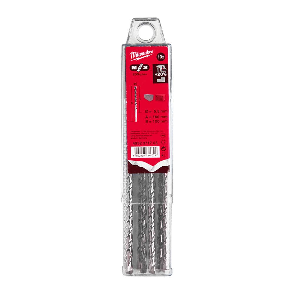 Milwaukee 5.5x160 mm SDS-Plus MS2 Seri 2 Elmaslı Matkap Ucu - 10'lu