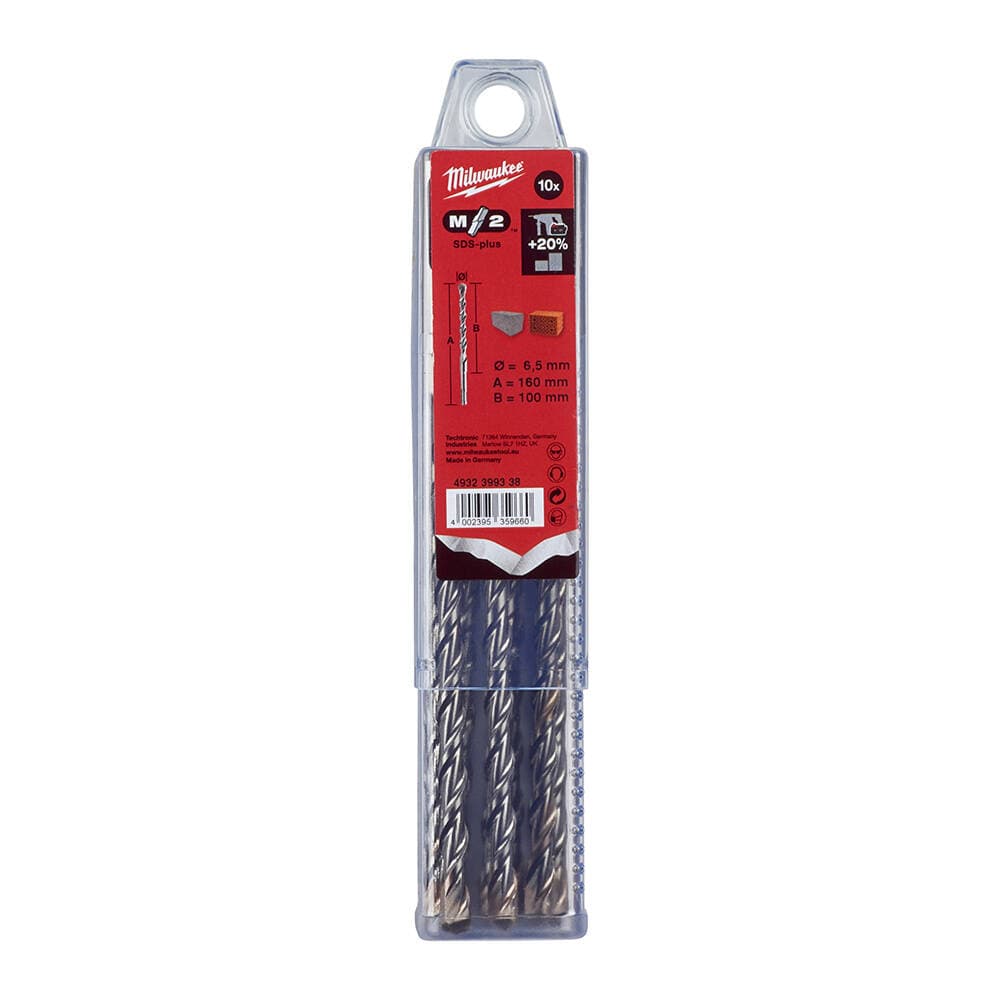 Milwaukee 6.5x160 mm SDS-Plus MS2 Seri 2 Elmaslı Matkap Ucu - 10'lu