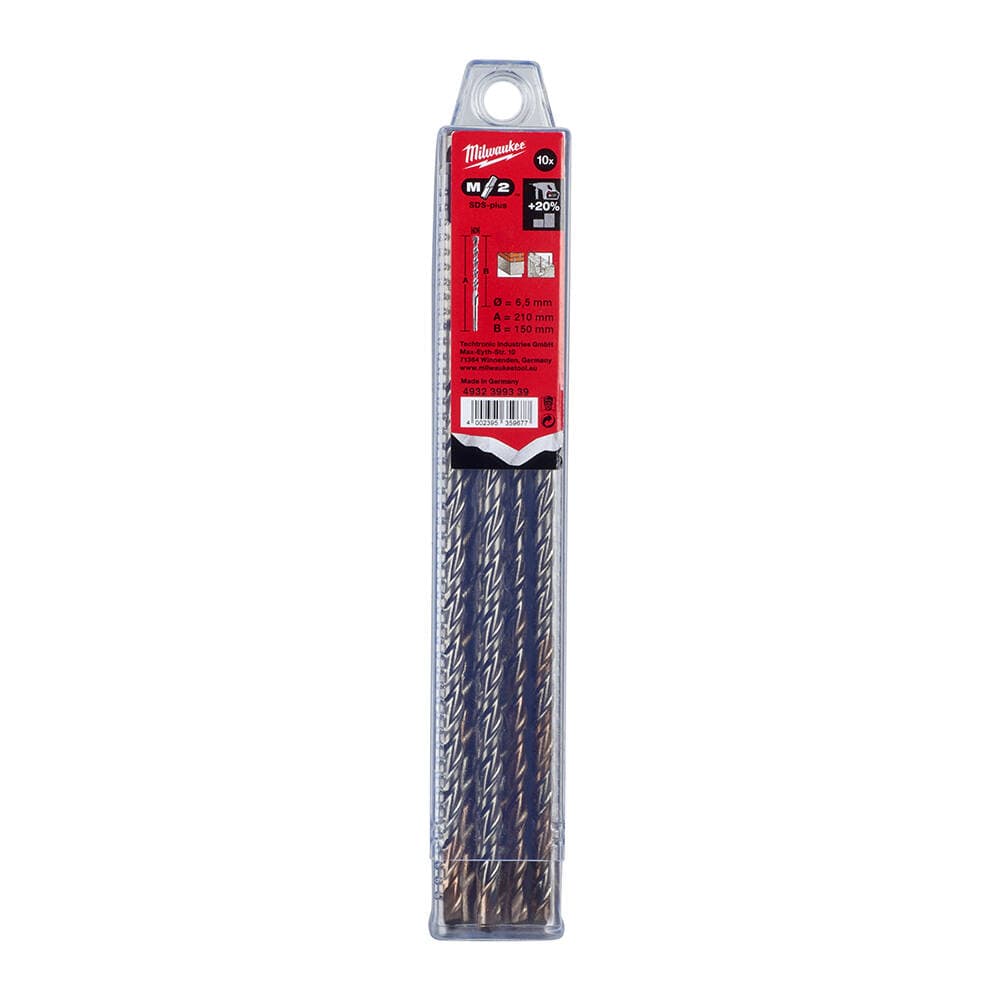Milwaukee 6.5x210 mm SDS-Plus MS2 Seri 2 Elmaslı Matkap Ucu - 10'lu