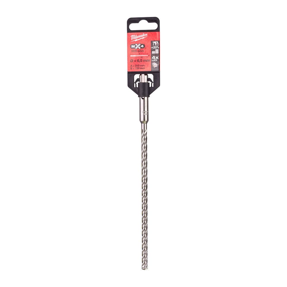 Milwaukee 6.5x215 mm SDS-Plus Mx4 Serisi 4 Elmaslı Matkap Ucu