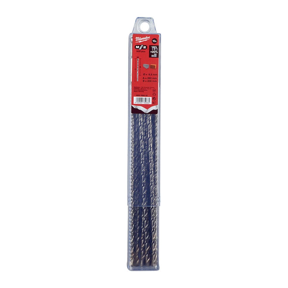 Milwaukee 6.5x260 mm SDS-Plus MS2 Seri 2 Elmaslı Matkap Ucu - 10'lu