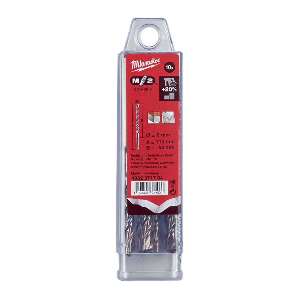 Milwaukee 6.0x110 mm SDS-Plus MS2 Seri 2 Elmaslı Matkap Ucu - 10'lu