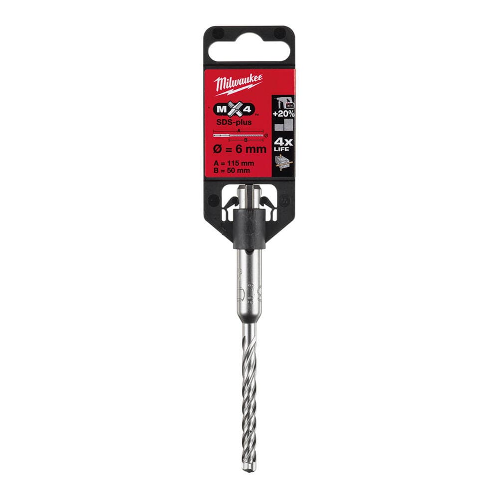 Milwaukee 6x115 mm SDS-Plus Mx4 Serisi 4 Elmaslı Matkap Ucu