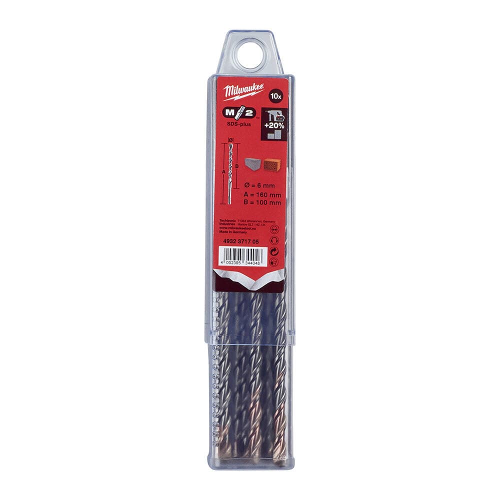 Milwaukee 6.0x160 mm SDS-Plus MS2 Seri 2 Elmaslı Matkap Ucu - 10'lu