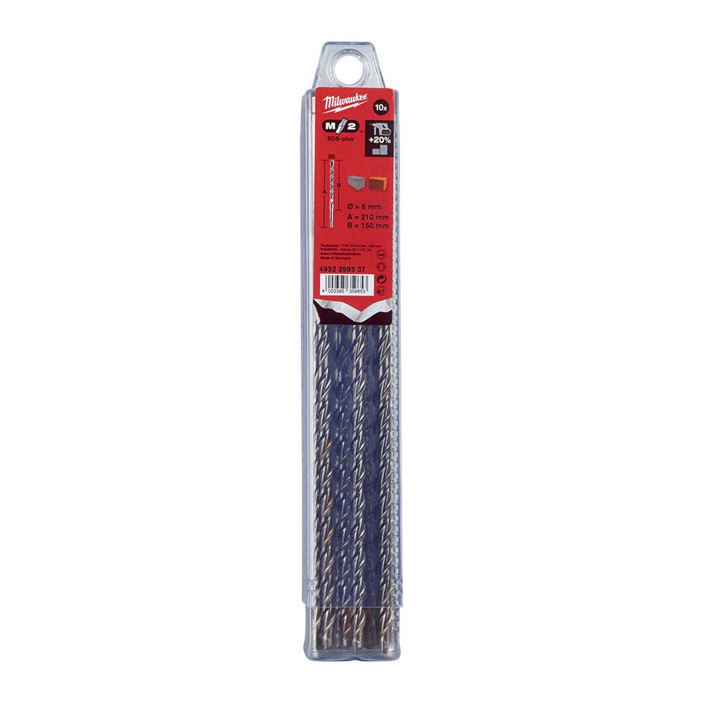 Milwaukee 6.0x210 mm SDS-Plus MS2 Seri 2 Elmaslı Matkap Ucu - 10'lu