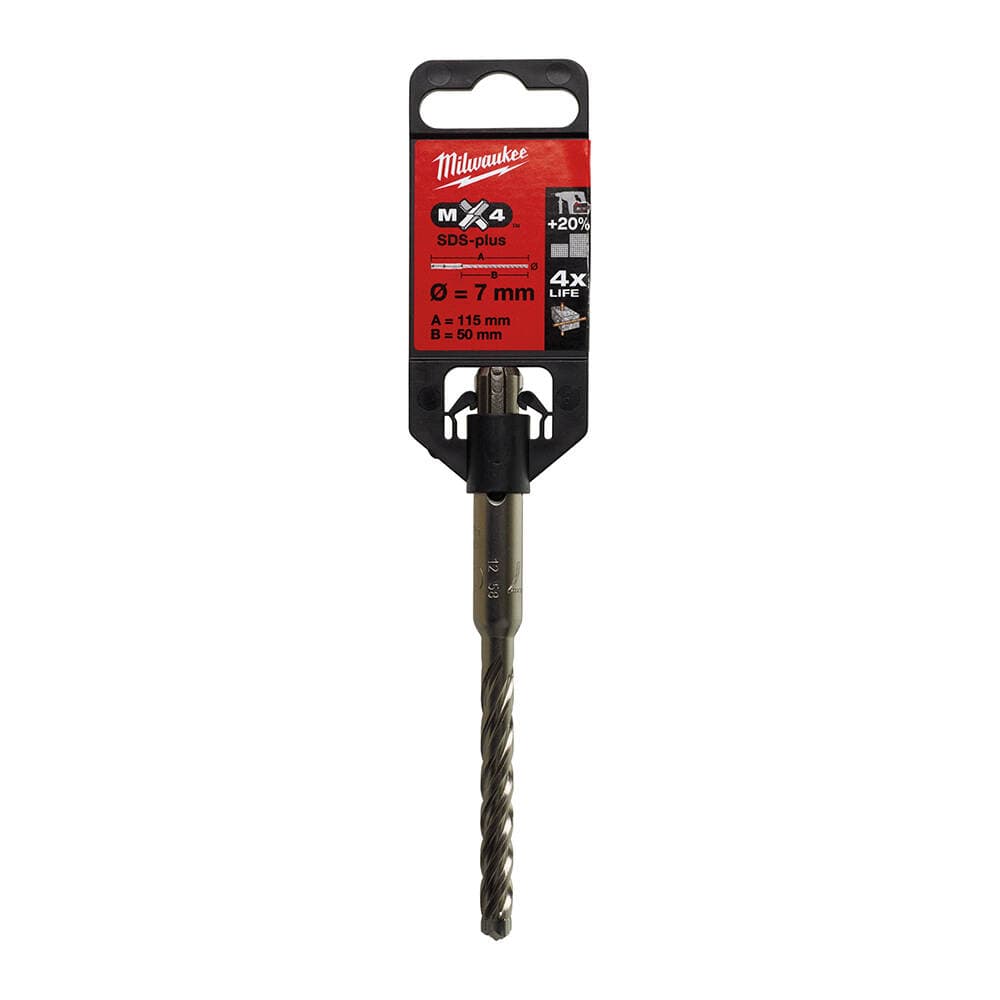 Milwaukee 7x115 mm SDS-Plus Mx4 Serisi 4 Elmaslı Matkap Ucu