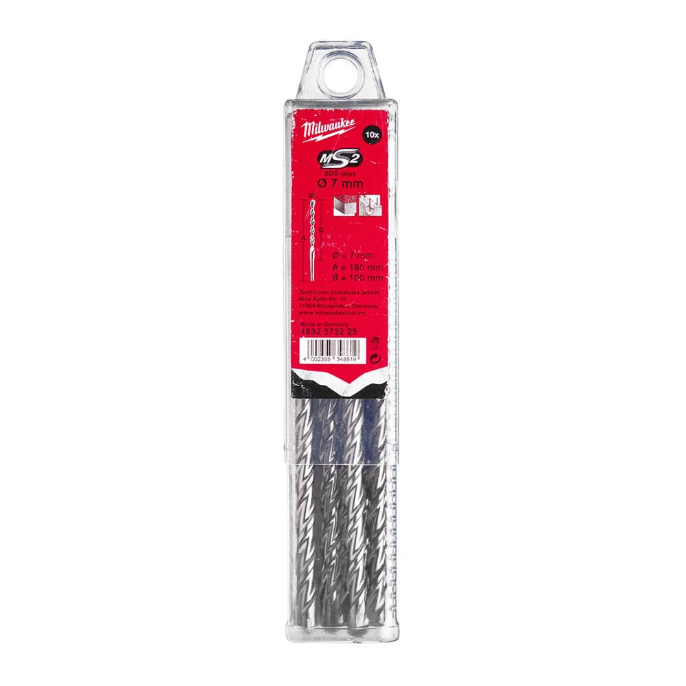 Milwaukee 7x160 mm SDS-Plus MS2 Seri 2 Elmaslı Matkap Ucu - 10'lu