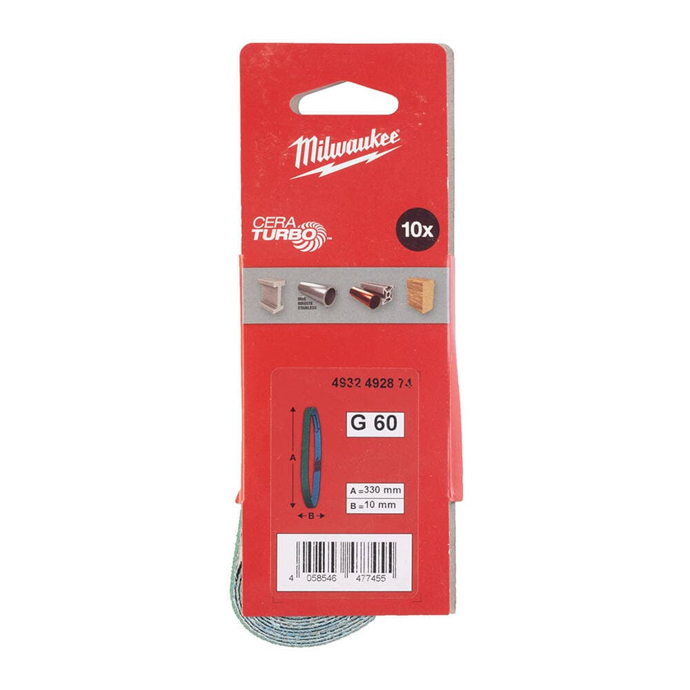 Milwaukee 10x330 G60 Şerit Bant Zımpara - 10'lu