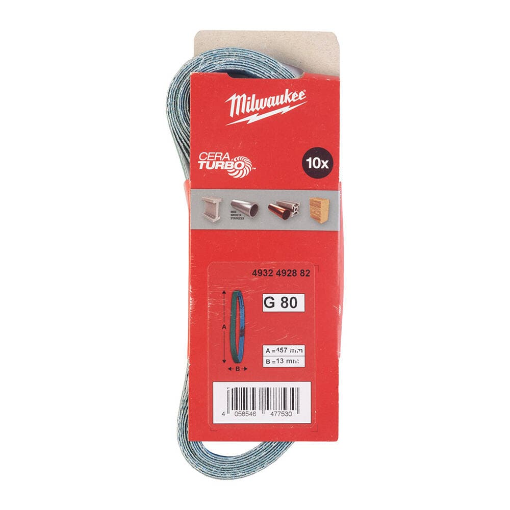Milwaukee 13x457 G80 Şerit Bant Zımpara - 10'lu